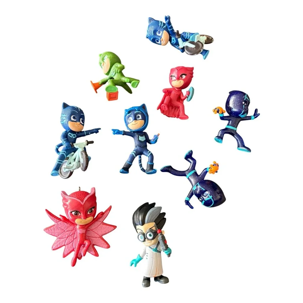 PJ Masks Figure Lot Catboy Owlette Gekko Night Ninja Romeo 9pc Action Figures